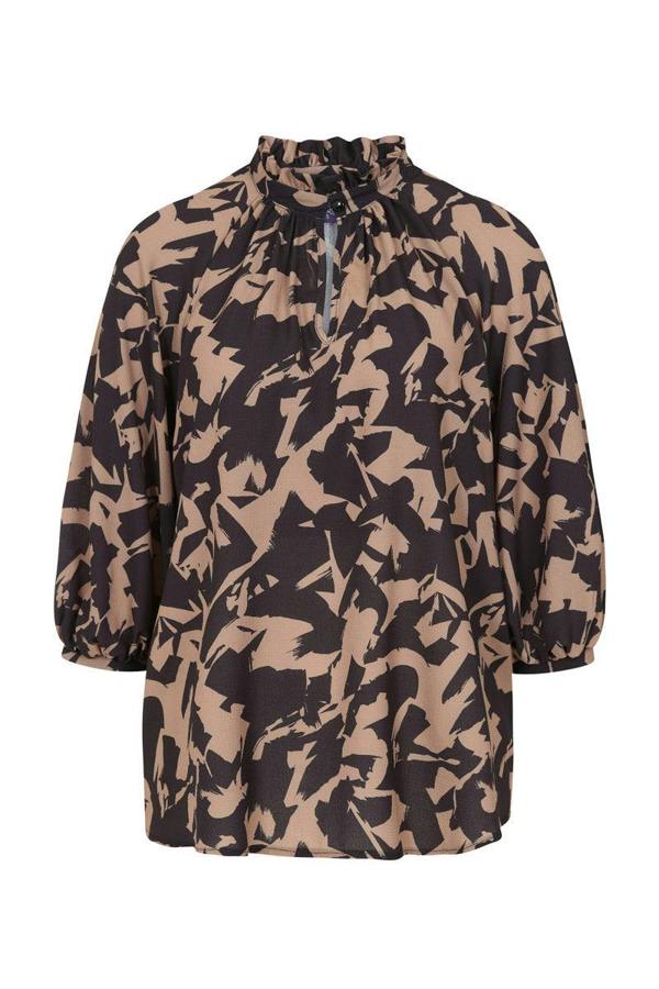 HotSquash Balloon-Sleeved Top with High Collar