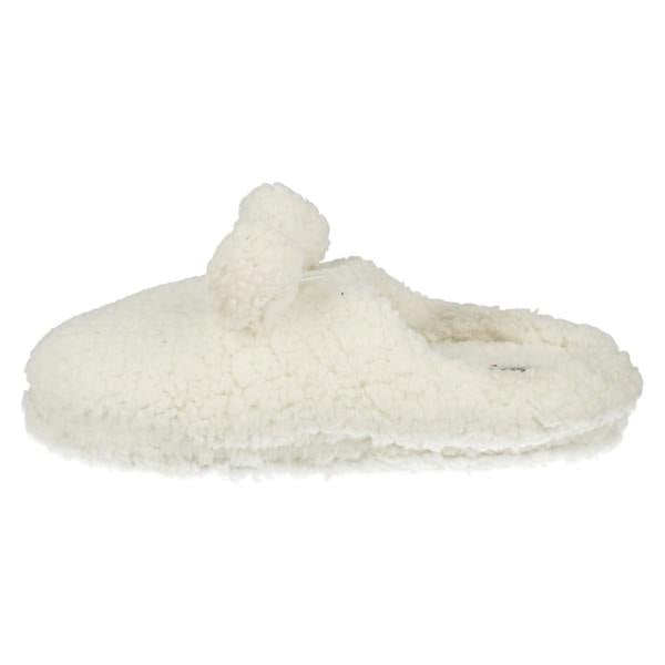 Eaze Ladies Eaze Fluffy Pom Pom Front Slippers