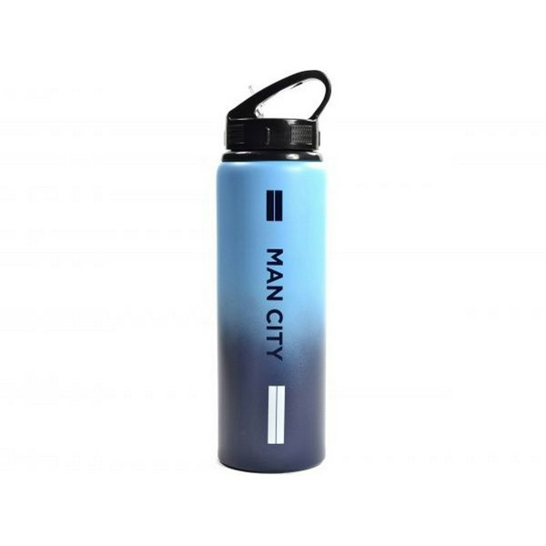 Manchester City FC Fade Aluminium 750ml Water Bottle - Sky Blue/Navy