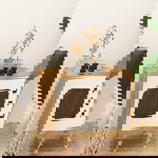 Durame Bedside Table With Pet House, Cat House-Weilai Concept-Weilai Concept