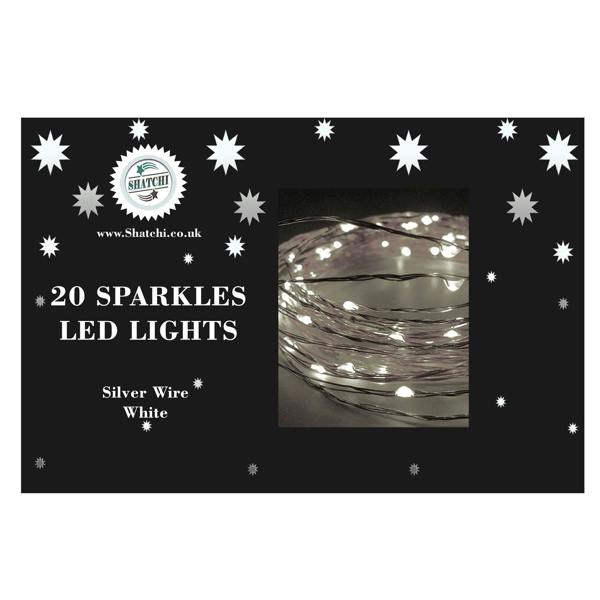 2m 20 LED Cool White Copper Wire Battery Operated String Lights image 5