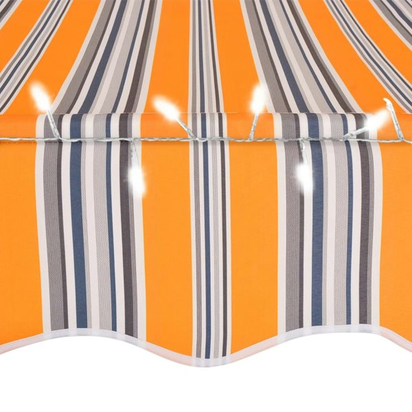 Berkfield Manual Retractable Awning with LED 300 cm Yellow and Blue
