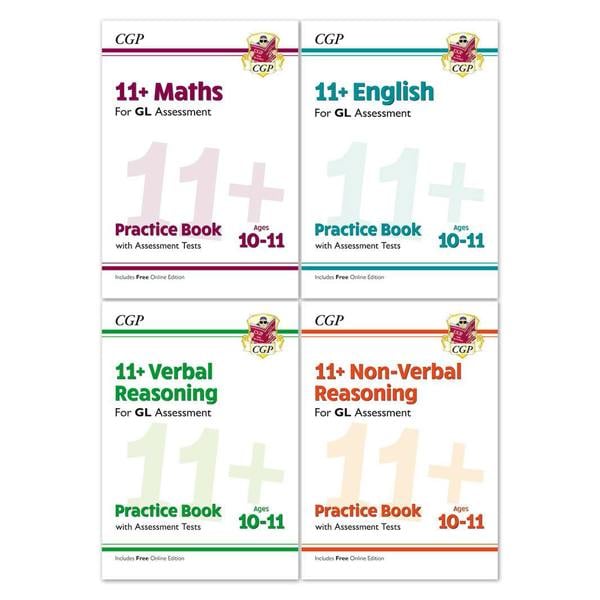 CGP 11+ GL Practice Book & Assessment Tests Bundle –  Ages 10-11 (Maths, English, Verbal Reasoning, Non-Verbal Reasoning)