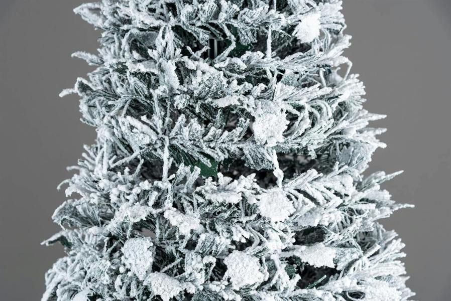 4ft to 6ft Pre-Lit Flocked Pop-Up Christmas Tree with Warm White LED Lights, Battery Operated image 6