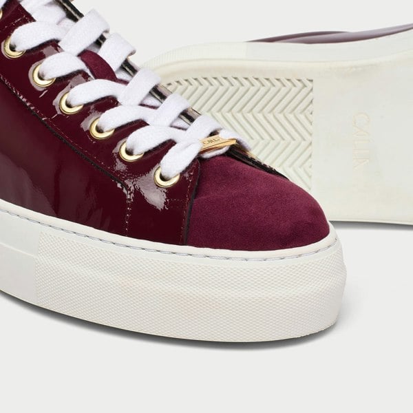 Calla Saturn Trainers - Burgundy Patent Leather & Suede