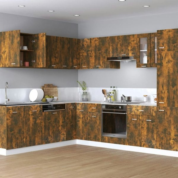 Berkfield Hanging Cabinet Smoked Oak Engineered Wood