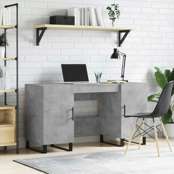 Berkfield Desk Concrete Grey 140x50x75 cm Engineered Wood