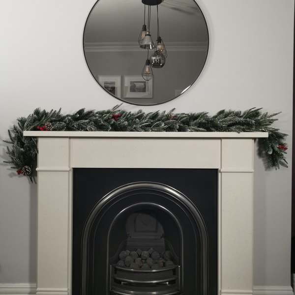 Samuel Alexander Premier 180cm (6ft) Festive New Jersey Christmas Garland PVC Tips With Berries And Cone