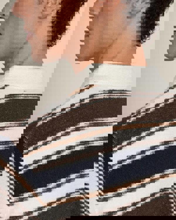 Larsson & Co Osterby - Stripe Knitted Long Sleeve Polo Shirt