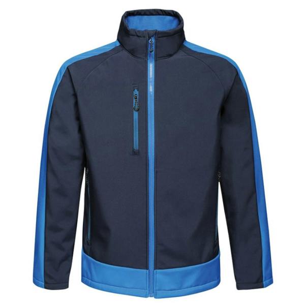 Regatta  Mens Contrast Three Layer Printable Soft Shell Jacket - Navy/New Royal - 
