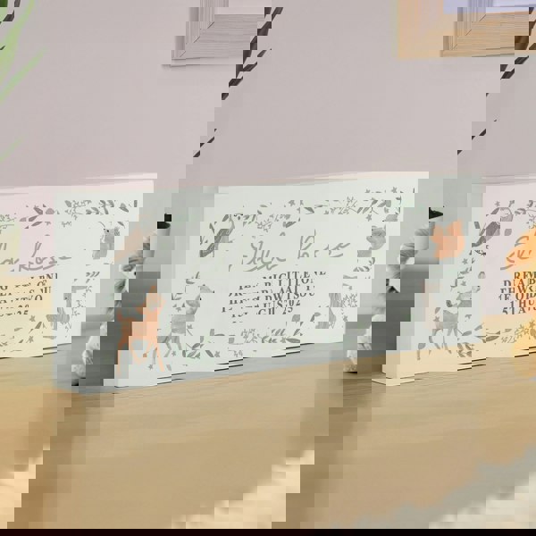 Personalised Memento Company Personalised Woodland Animals Wooden Shelf Ornament