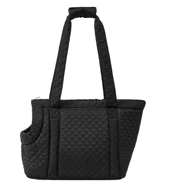 Anypet Pet Carrier Thin Black Korean Inspired Pet Hand Bag or Shoulder Bag with Quilted Cotton Portable Bag