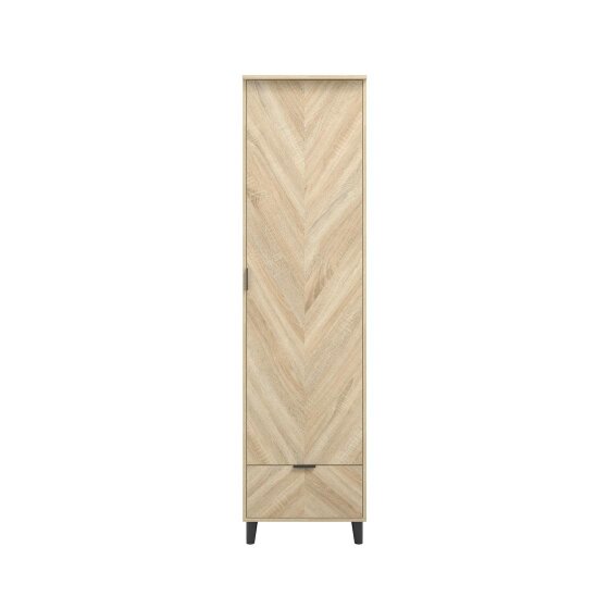 Wyld Haus Skerries 1 Door Chevron Wardrobe Natural Oak Wood