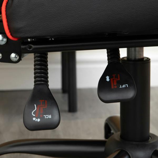 Samuel Alexander Ergonomic Gaming Chair with Footrest and Removable Pillows in Red