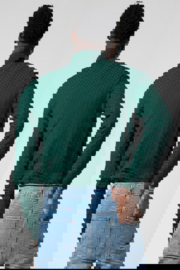 ENORSIA Textured Pattern High Neck Sweatshirt