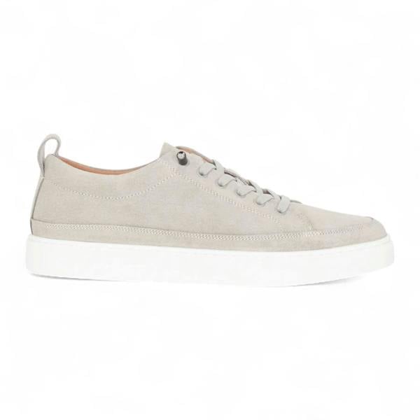 Justin Reess Mens Grey Suede Leather Trainers Sneakers - Josh