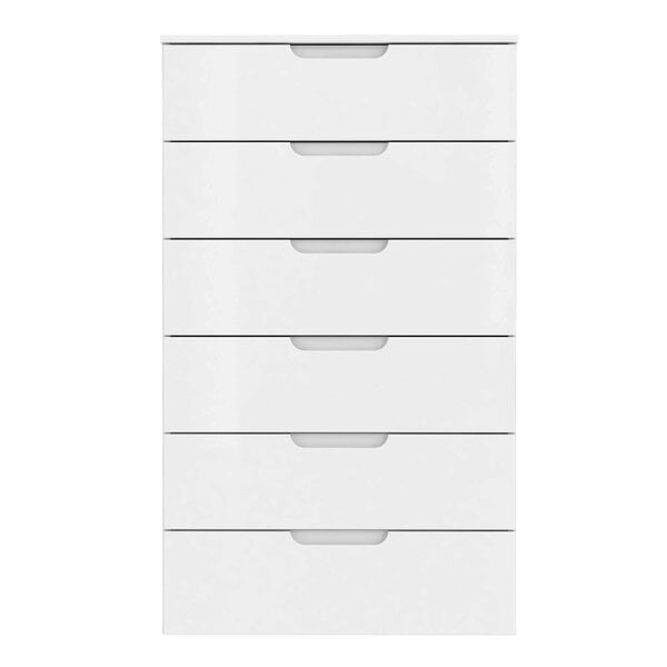 Wyld Haus Leipzig White Gloss Tall Chest of 6 Drawers