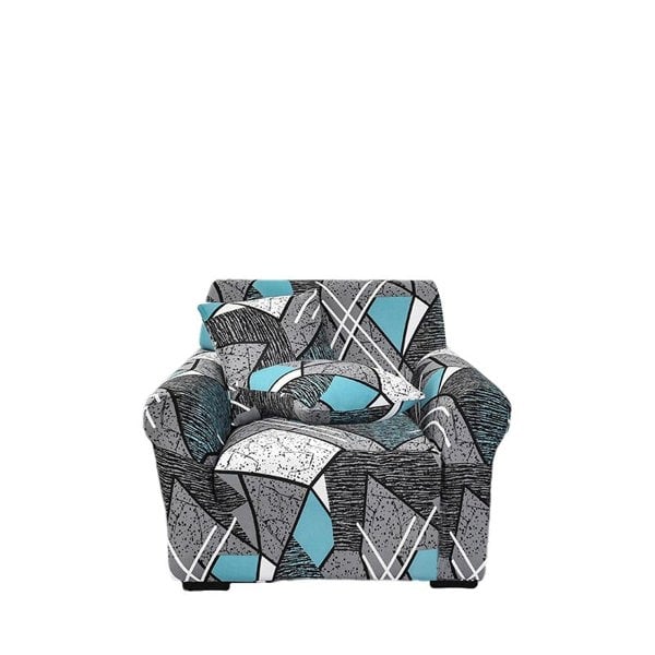 Anyhouz Anyseat Sofa Cover Dark Grey Geometric Style 1 Seater
