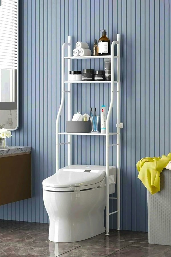 Living and Home 3 Tiers Metal Bathroom Organizer Over Toilet Rack Storage Shelves