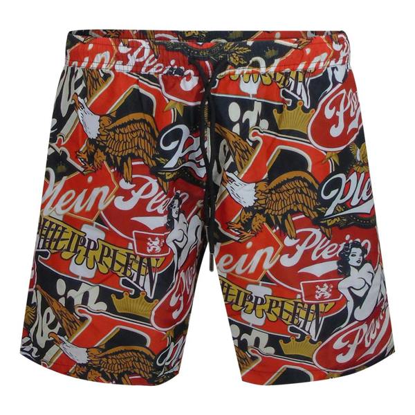 Philipp Plein Eagle Logo Long Boardshort Multicolour Swim Shorts L