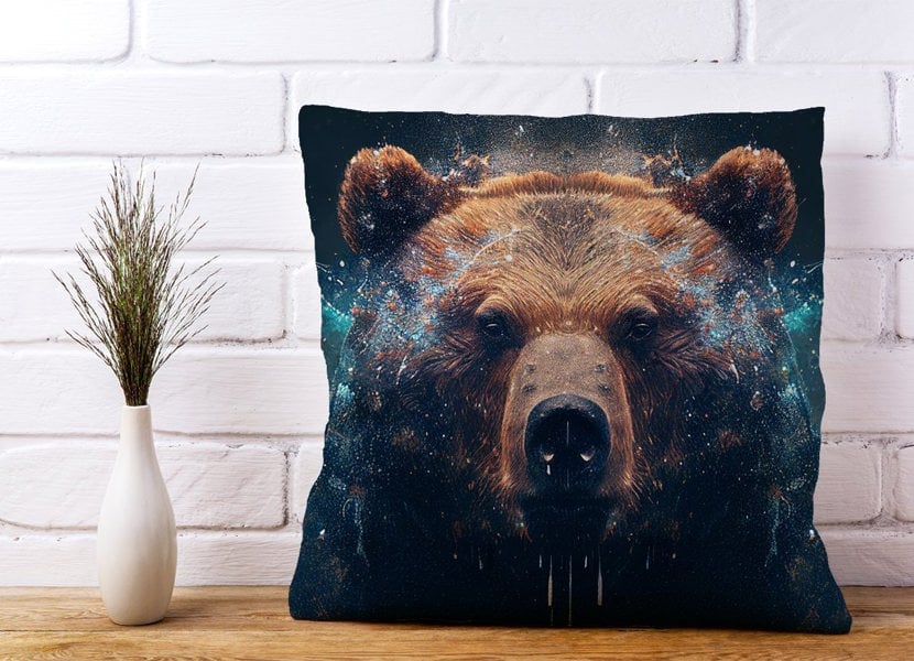 Warren Reed Brown Bear Face Splashart Cushions