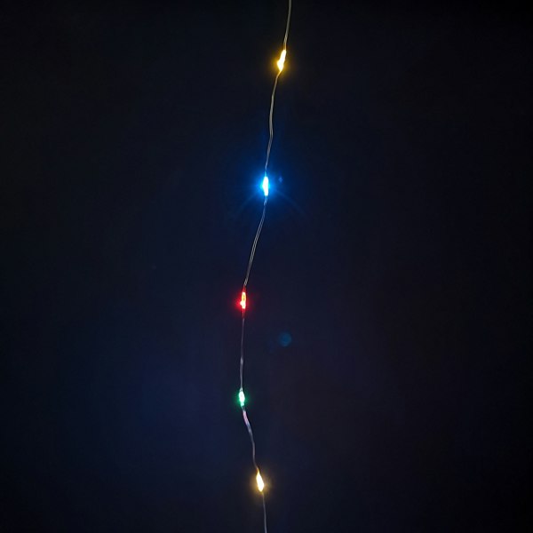 Samuel Alexander 50 LED 2.5m Premier MicroBrights Indoor Outdoor Christmas Multi Function Battery Lights with Timer on Pin Wire - Multicoloured