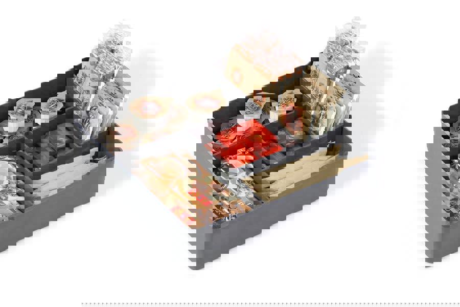 Durable COFFEE POINT Food-Safe Plastic Draw Organiser Storage Divider | Grey