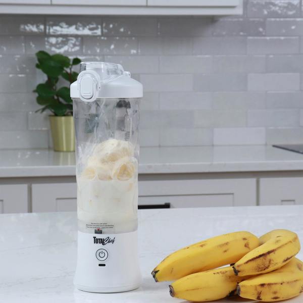 Total Chef 600ml Mini Blender Portable USB Smoothie Maker for Gym, Travel & Protein Shakes (White)