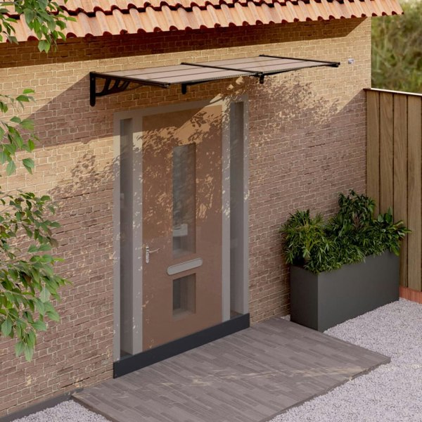 Berkfield Door Canopy Black 199x90 cm Polycarbonate