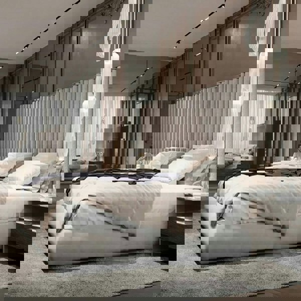 Soren King Size Bed, Super King Size, No Storage, Grey-Rit Concept-Rit Concept