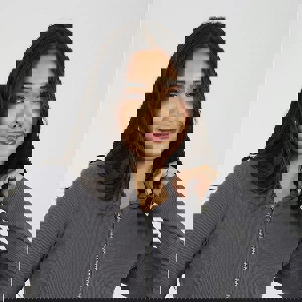 Brave Soul Dark Grey Long Sleeve Zip Through Hoodie Top - Dark Grey Image 4