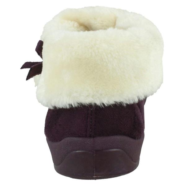 Rose Bank Ladies Rose Bank Memory Foam Velour Bootee Slippers Sharon