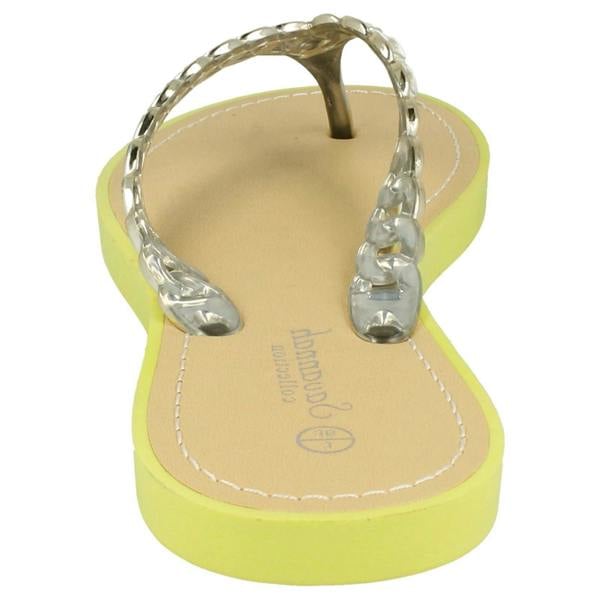 Savannah Ladies Savannah Toe Post Sandals With Upper Detailing