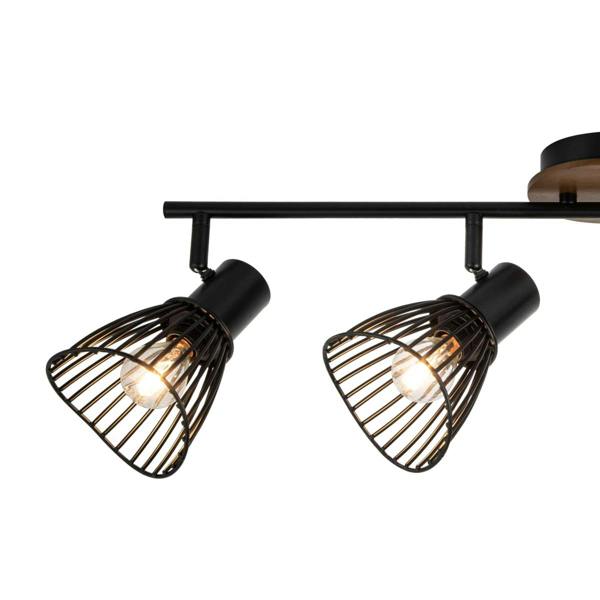 COSYLYTE Hadley 4 Light Matt Black Wire Shade Spotlight
