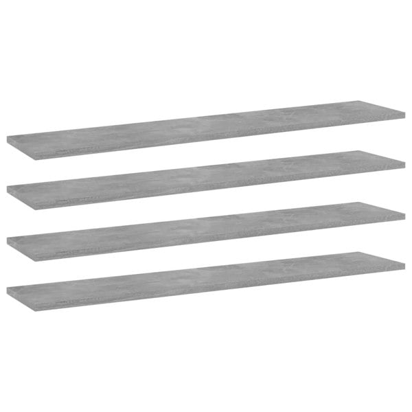 Berkfield Bookshelf Boards 4 pcs Concrete Grey 100x20x1.5 cm Engineered Wood