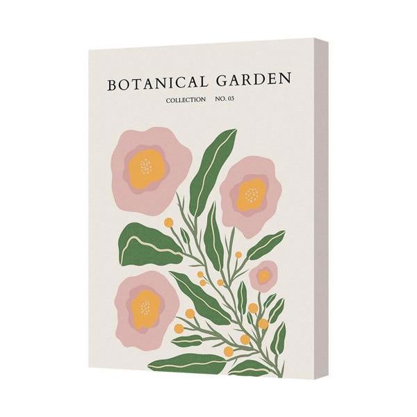 Benjamin Tate Design Botanical Garden Floral Canvas Art Print With Pink Flowers