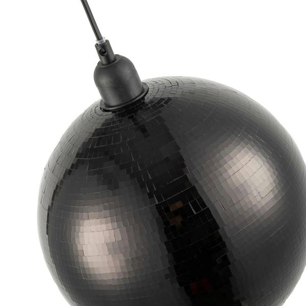 Modern Shiny Disco Mosaic Ball in Mirrored Black Tiles Retro Style Image 3