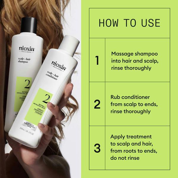 Nioxin Pro Clinical Gifts & Sets System 2 Trial Kit for Natural Hair with Progressed Thinning - Additional 4