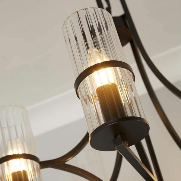 Pagazzi Lighting Davina 5 Light Black Pendant Chandelier Ceiling Light