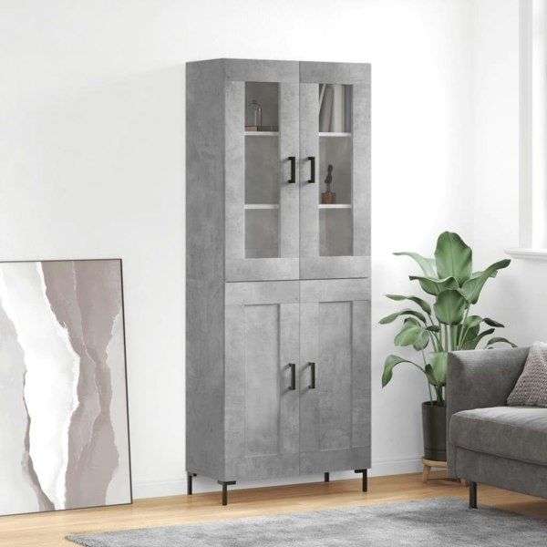 Berkfield Highboard Concrete Grey 69.5x34x180 cm Engineered Wood