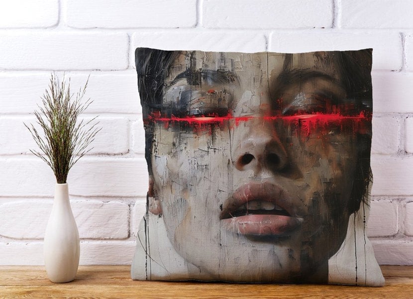 Warren Reed Abstract Face In Motion Cushions