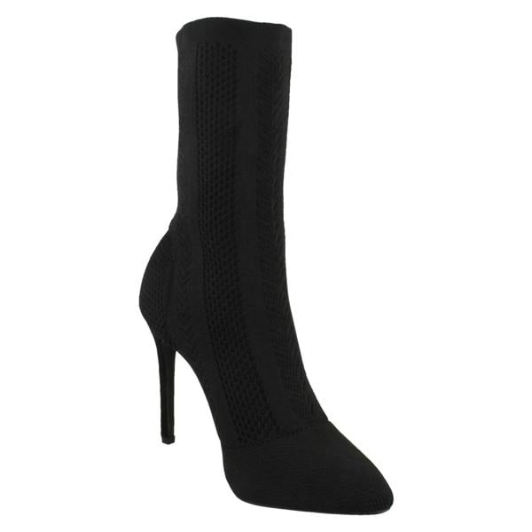 Anne Michelle Ladies Anne Michelle High Heel Knitted Calf Boots