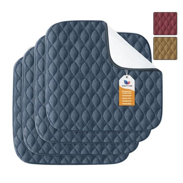 Vitality Care Absorbent Washable Incontinence Chair Pad Non-Slip Waterproof Seat Protector Pad