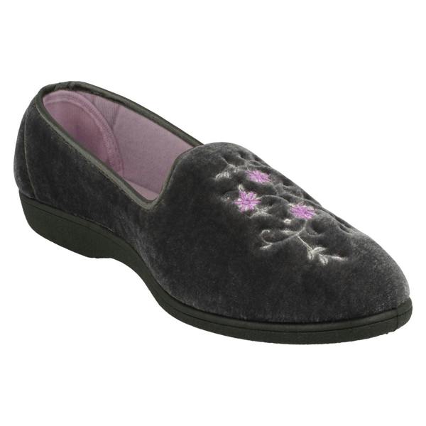 Rosebank Ladies Rosebank Embroided Flowers Detailed Slippers Racheal