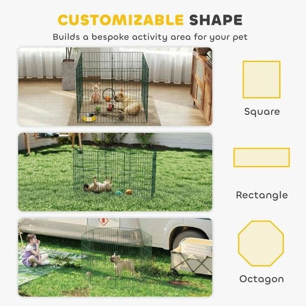 8 Panel Pet Playpen for Medium Dogs Indoor Outdoor 80 cm Height