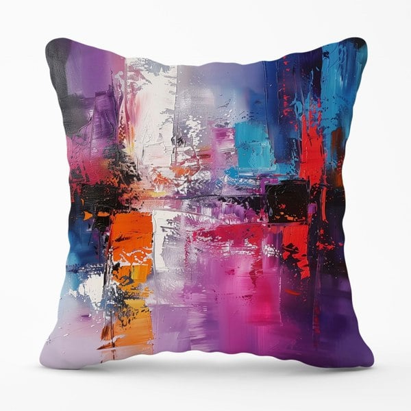 Warren Reed Vibrant Metropolis: A Palette Of Emotions Cushions