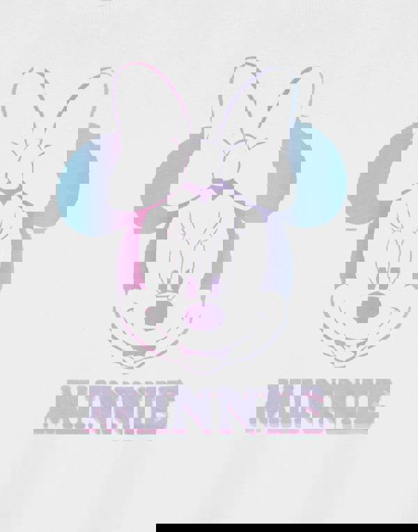 Disney Girls White Minnie Gradient Short Sleeved T-Shirt