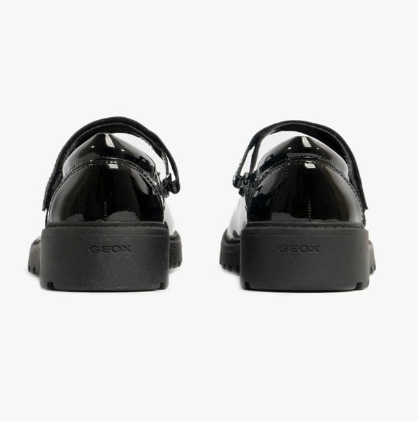 GEOX CASEY B Girls Patent Mary Jane School Shoes Black
