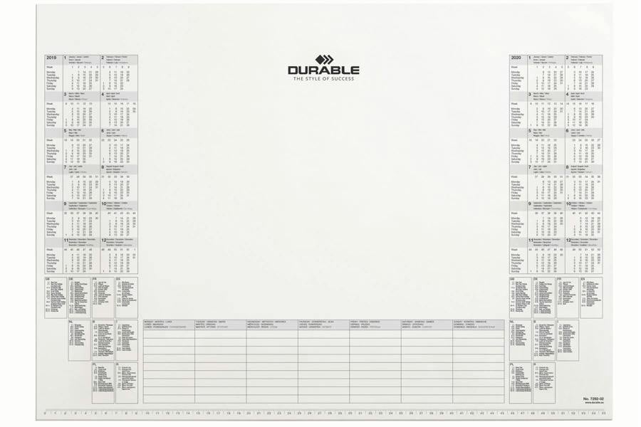 Durable Writing Quality Calendar Refill Pads for Desk Mats | 25 Sheets | 57x41cm