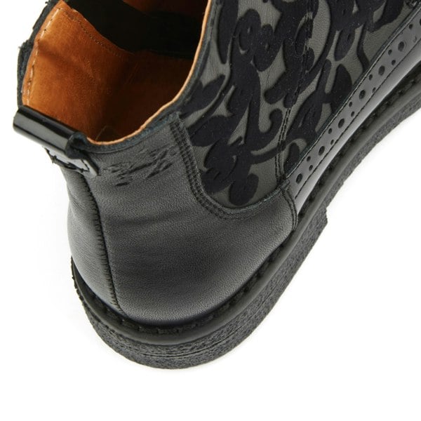 Embassy London Hatter - Black Floral - Women's zip up and lace up ankle boot with brogue styling